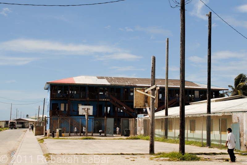 The blue building is the 7th Day Adventist school