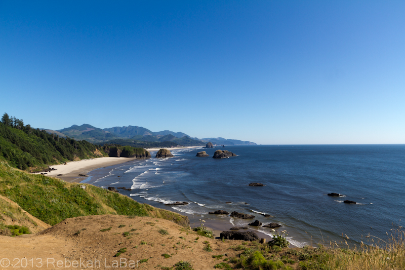 Cannon Beach with Haystack Rock and the Needles, from Ecola State Park