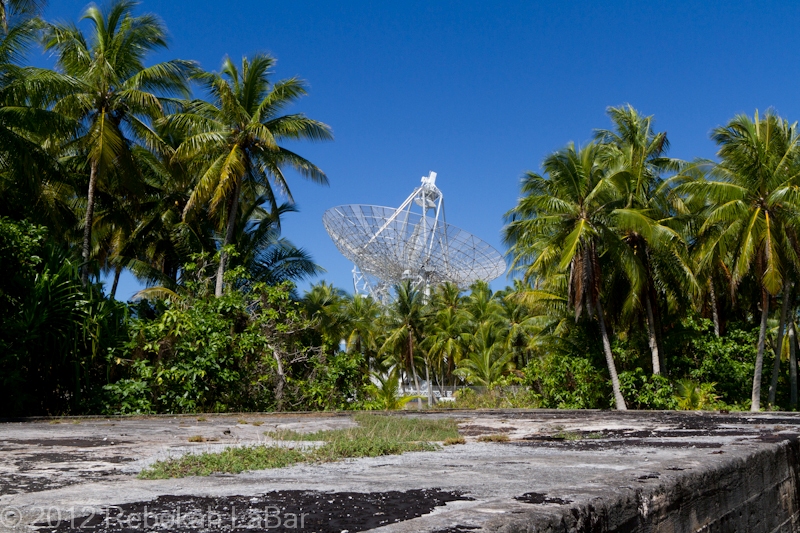 ALTAIR, the largest radar on Roi-Namur, pokes up above the jungle